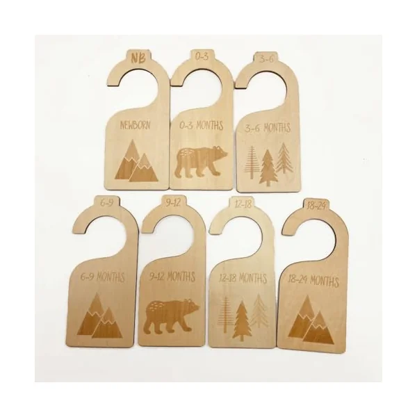 Baby Wardrobe Divider Set Kit 7 Pieces/Set Baby Cupboard Organiser Animal Pattern Baby Gift ()