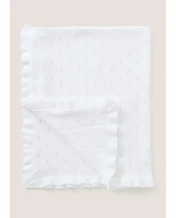 Baby White Frill Edge Shawl