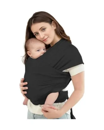 Baby Wrap Sling - Hip-Healthy Certified Ergonomic Carrier for Newborn to Toddler (3-15kg), No More Frustrating Buckles, Ultra-Soft Breathable Cotton, Hands-Free for Fussy Babies & School Runs (Black)