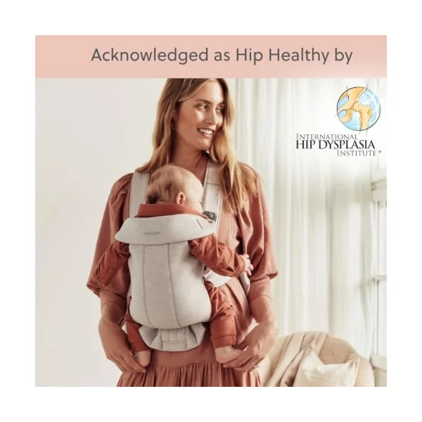 BabyBjörn Baby Carrier Mini, 3D Jersey, Light Beige, Infant Carrier for Newborns (0-12 Months), Soft, Ergonomic and Easy to Use