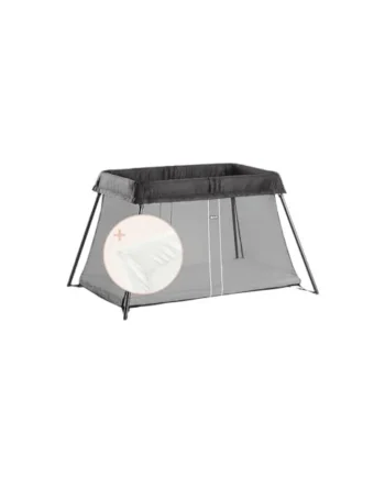 BabyBjörn Travel Cot Light + Fitted sheet, Black