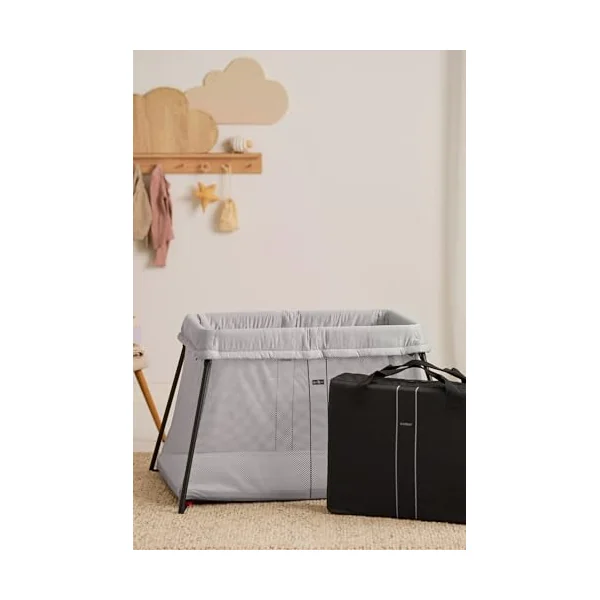 BabyBjörn Travel Cot Light + Fitted sheet, Silver