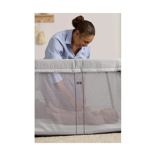 BabyBjörn Travel Cot Light + Fitted sheet, Silver