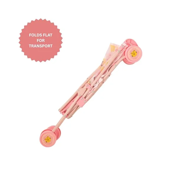 BabyBoo Twin Stroller | Childrens Double Stroller Pram In Pink Jungle | Tandem Pushchair For Childrens Baby Doll | Toy Umbrella Fold Stroller | Role Play Toy Dolls Buggy Pushchair | Ages 3+