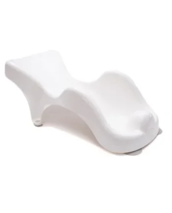 BabyDam WarmWave Baby Bath Support Seat - Suitable from Newborn - with Anti-Slip Suction Cups 0-6 Months - White