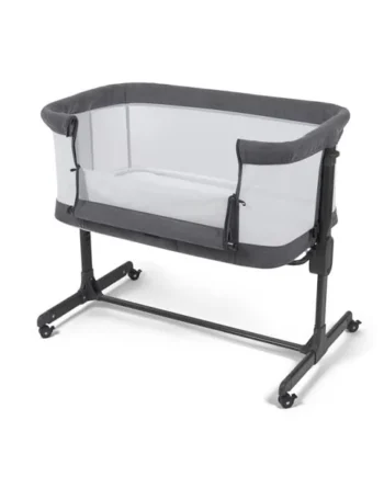 Babylo Aurora 2-in-1 Co Sleeper, Bedside Crib & Standalone Baby Cot with mattress, 0 – 6 months (9kg), Grey