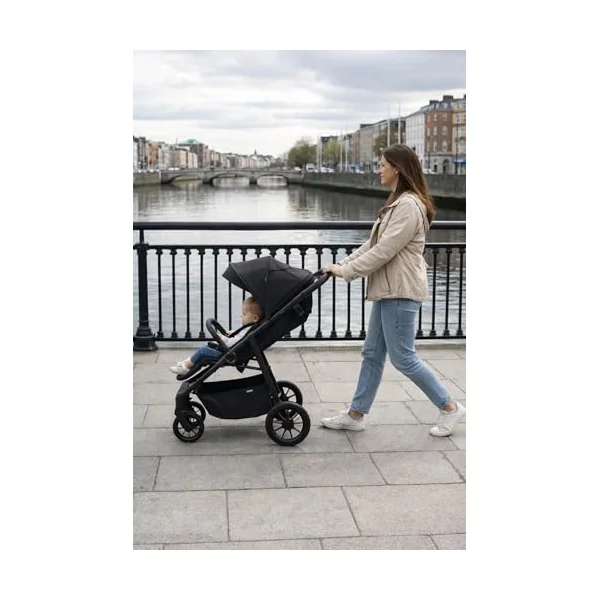 Babylo Nuvo Everyday One-Hand Fold Stroller, Black