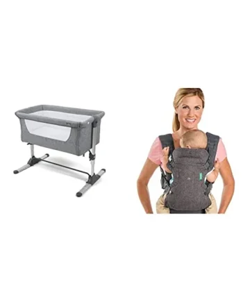 Babylo Snuggle Cuddle Co Sleeper, Slate Grey & Infantino Flip Advanced 4-in-1 Grey Carrier - Ergonomic, convertible, face-in and face-out front and back carry for newborns and older babies