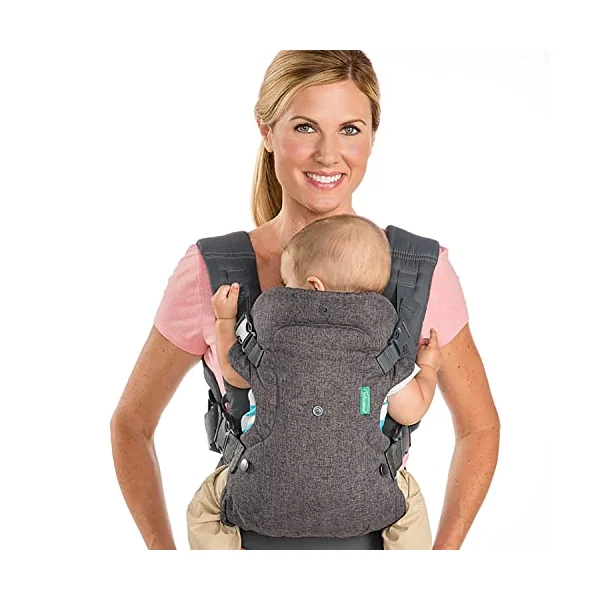 Babylo Snuggle Cuddle Co Sleeper, Slate Grey & Infantino Flip Advanced 4-in-1 Grey Carrier - Ergonomic, convertible, face-in and face-out front and back carry for newborns and older babies