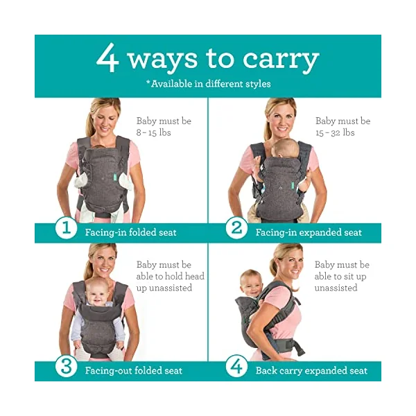 Babylo Snuggle Cuddle Co Sleeper, Slate Grey & Infantino Flip Advanced 4-in-1 Grey Carrier - Ergonomic, convertible, face-in and face-out front and back carry for newborns and older babies