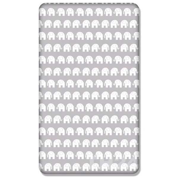 Babymam 100% Cotton Cot Sheets 140 x 70 Fitted with Printed Design Travel Cot Bedding Fitted Sheet for Toddler Bed Cotbed Crib (Elephants Grey)