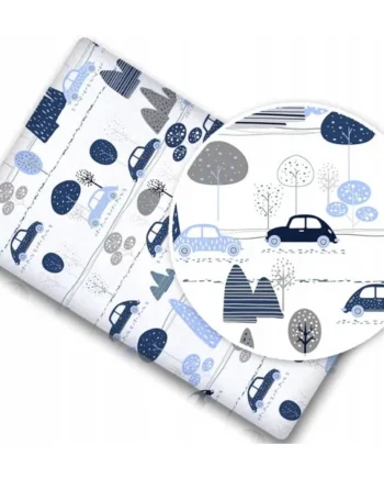 BABYMAM Baby Cot Bed Fitted Sheet 120x60 cm 100% Cotton, Soft Breathable Printed Fitted Sheet for Baby Cot Mattress (Retro Cars)