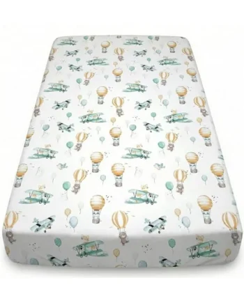 BABYSAFE Cot Bed Fitted Sheet 100% Cotton, Soft Breathable Fitted Cot Sheet for Baby Boys & Girls, OEKO-TEX Certified, Elasticated Corners, 120 x 60 cm & 140 x 70 cm, Single, Made in Europe