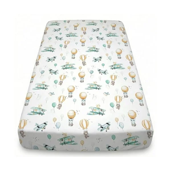 BABYSAFE Cot Bed Fitted Sheet 100% Cotton, Soft Breathable Fitted Cot Sheet for Baby Boys & Girls, OEKO-TEX Certified, Elasticated Corners, 120 x 60 cm & 140 x 70 cm, Single, Made in Europe