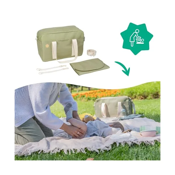 Badabulle Baby Changing Bag, Changing Mat Included, Olive