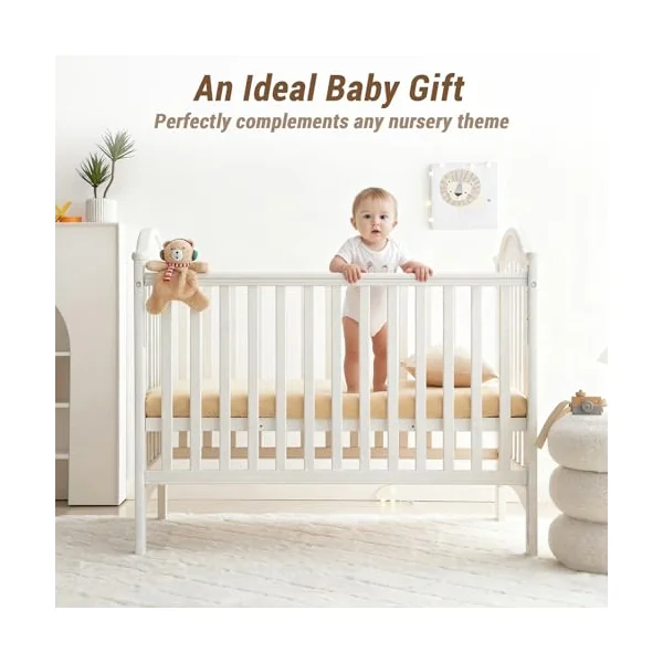Bailix Heavyweight Muslin Crib Sheets - 2PCS 52"x28" Neutral Fitted Baby Crib Sheets for Boys Girls, Breathable Soft 100% Organic Cotton Standard Baby Mattress Sheet (Cream, Coffee)