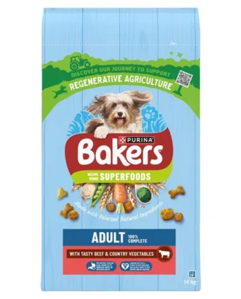 Bakers Superfoods Beef With Vegetables Dry Dog Food 14kg