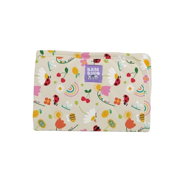 Bambino Mio, Baby Changing Mat (Sunshine Friends) Travel Nursery Change Mat (60cm x 40cm Open / 20cm x 15cm Folded)