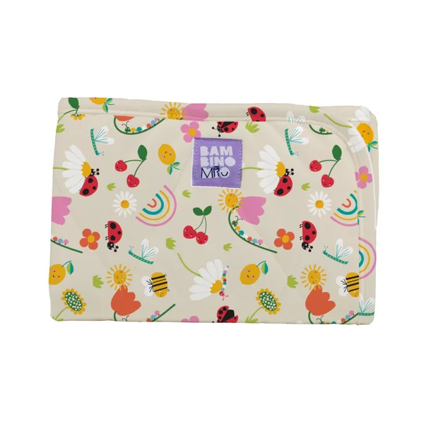Bambino Mio, Baby Changing Mat (Sunshine Friends) Travel Nursery Change Mat (60cm x 40cm Open / 20cm x 15cm Folded)
