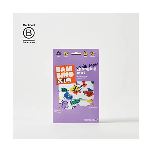 Bambino Mio, On the Move Changing Mat - Lightweight, Foldable and Portable Nappy Changing Mat, Bold