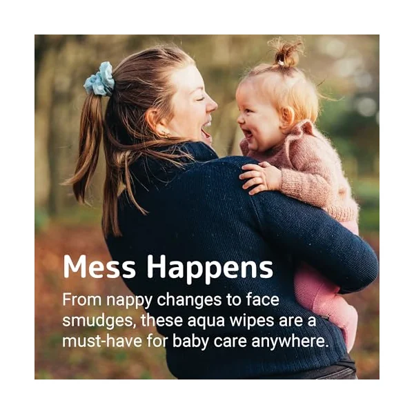 Bambo Nature Aqua Wet Wipes, 1 Pack (52 Wipes), 99% Water, Sensitive Skin Safe, Extra Soft Baby Wipes with 100% Veocel Viscose, Irritation Free for Delicate Skin, Fragrance Free, Ideal for Daily Use