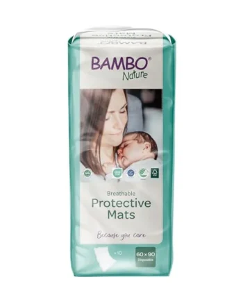 Bambo Nature Disposable Protective Bed Mats, Size 60 x 90cm, Pack of 10, Absorbency of 2100ml, Bed Mat for Kids, Changing Mats, Disposable Baby Changing Mat