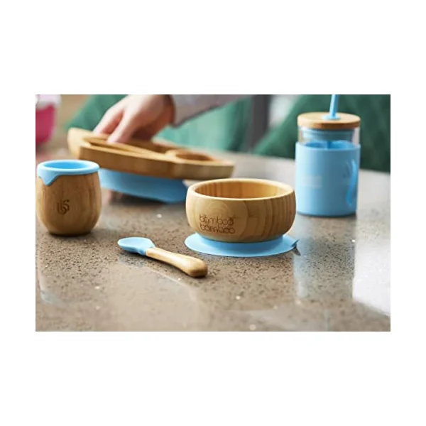 Bamboo Baby Weaning Spoons Set of 2 - Soft Silicone Tips (Lilac)