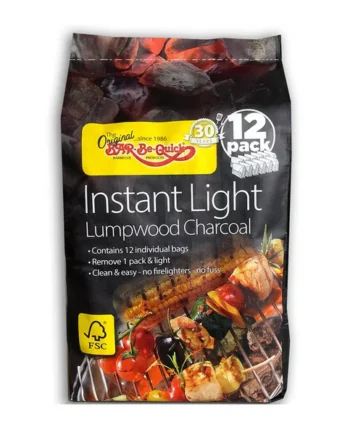 Bar-Be-Quick Instant Light Charcoal, 12 Pack