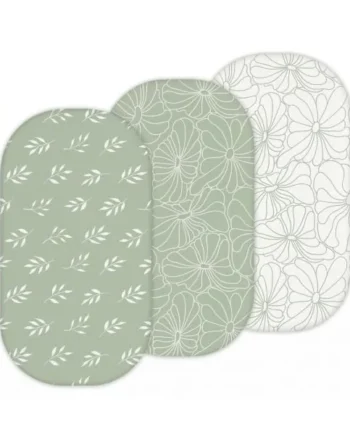 Bassinet Sheets for Maxi COSI Iora, Munchkin Brica Fold N' Go, 4moms MamaRoo, Delta Children Bassinet, 3PC, 18 x 33 Inch, Ultra Soft, Breathable, Snug Fit, Unisex Boys Girls (Woodland Rainbow)