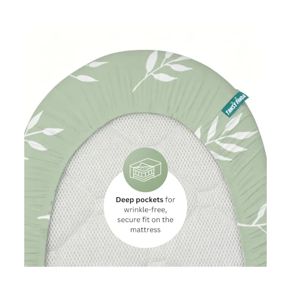 Bassinet Sheets for Maxi COSI Iora, Munchkin Brica Fold N' Go, 4moms MamaRoo, Delta Children Bassinet, 3PC, 18 x 33 Inch, Ultra Soft, Breathable, Snug Fit, Unisex Boys Girls (Woodland Rainbow)