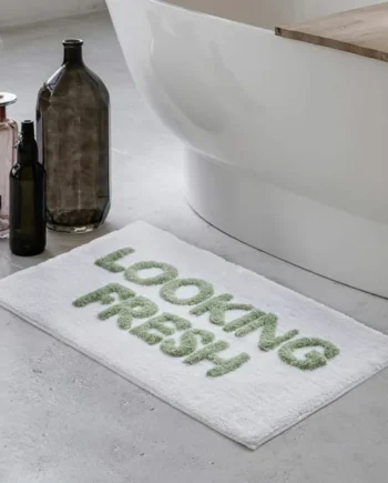 Bath Slogan Bath Mat - Looking Fresh