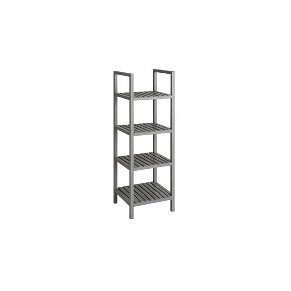 Bathroom Storage Cabinet 4 Tier Rack Shelves Wooden Free Standing Tall Slim Grey Cabinet for Toilet Bathroom Accessories
