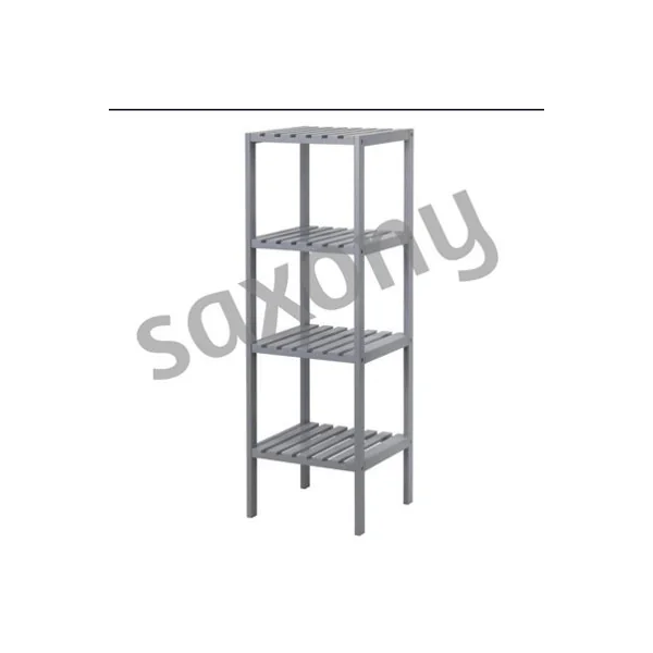 Bathroom Storage Cabinet 4 Tier Rack Shelves Wooden Free Standing Tall Slim Grey Cabinet for Toilet Bathroom Accessories
