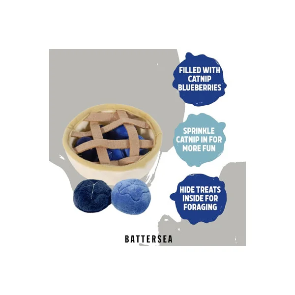 Battersea Cat Catnip Blueberry Snuffle Pie Plush Toy