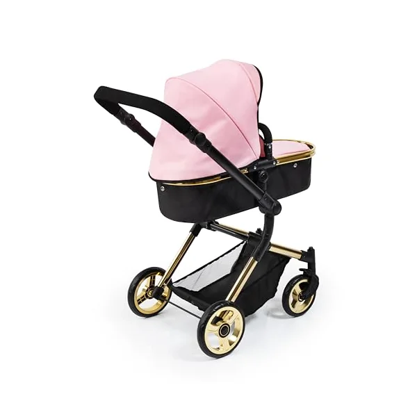 Bayer Baby Dolls Pram Neo Vario, Convertible Doll Pushchair, 52cm Dolls | Foldable Stroller with Carrycot & Changing Bag, Adjustable Handle Height for Girls 3-5, Tall Pram for 6 Years Plus
