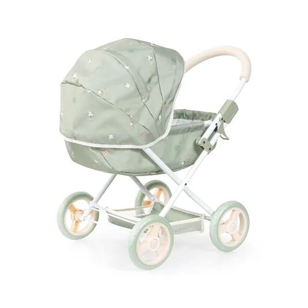 Bayer Design dolls pram Cosy with bag, blanket and cushion, soft handle | baby doll stroller with integrated basket and bed linen, for dolls up to 46 cm, foldable pushchair for toddlers