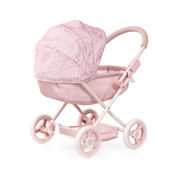 Bayer Design dolls pram Cosy with bag, blanket and cushion, soft handle | baby doll stroller with integrated basket and bed linen, for dolls up to 46 cm, foldable pushchair for toddlers