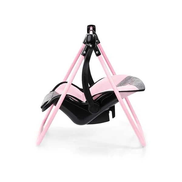 Bayer Pink Dolls Stroller and Swing Set - My First Baby Doll Pram Set | Kids Pushchair for Dolls 46 cm, Swing Carrier, Feeding Accessories, Changing Bag, Basket, Toy Buggy for Girls, Toddler