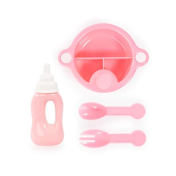 Bayer Pink Dolls Stroller -Doll and Pram Set for 2 Year Old+ Doll Included | Cuddly Baby Dolly 36 cm & Feeding Baby Accessories, My First Foldable Dolls Pushchair, Toy Buggy, for Girls, Toddler
