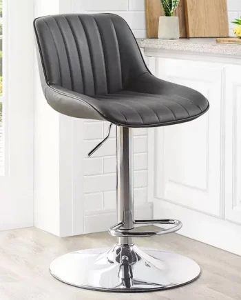 Bayside Furnishings Grey Stitched Gas Lift Bar Stool