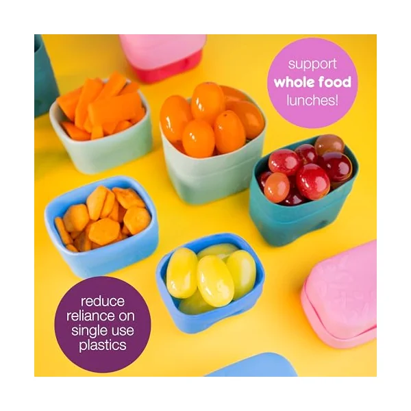 b.box Silicone Snack Cups | Reusable Food Meal Prep Storage Container | Fits in Lunchbox | Oven, Microwave, Freezer & Dishwasher Safe