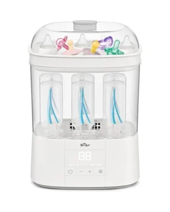 Bear Steriliser for Baby Bottles, Electric Steam Baby Bottle Steriliser and Dryer, All-in-One Steriliser 2 Layers Large for Baby Bottles, Parts & Other Newborn Essentials - HEPA Filtration