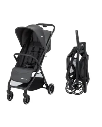 Bebeconfort Azur, Compact Baby Stroller, 0-3 Years (15 kg), Lightweight Baby Pushchair, Automatic One Hand Fold, Stepless Recline to Lie-Flat, Spacious Basket, Mineral Graphite