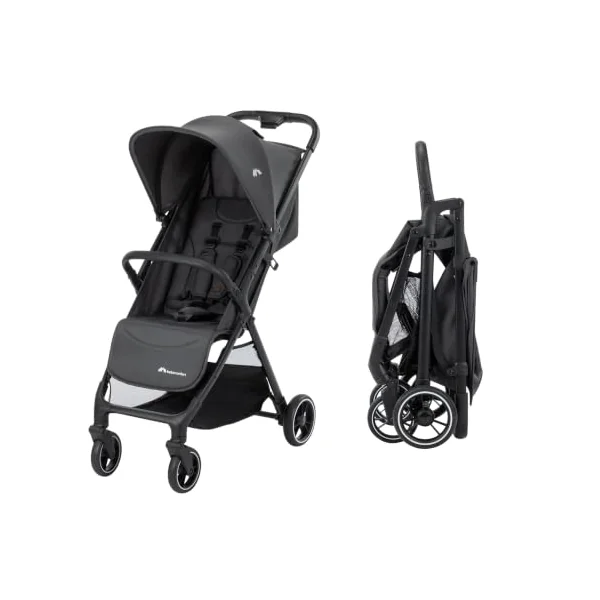 Bebeconfort Azur, Compact Baby Stroller, 0-3 Years (15 kg), Lightweight Baby Pushchair, Automatic One Hand Fold, Stepless Recline to Lie-Flat, Spacious Basket, Mineral Graphite