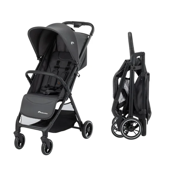Bebeconfort Azur, Compact Baby Stroller, 0-3 Years (15 kg), Lightweight Baby Pushchair, Automatic One Hand Fold, Stepless Recline to Lie-Flat, Spacious Basket, Mineral Graphite