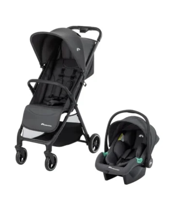 Bebeconfort Azur Duo, Baby Stroller 2-in-1 with Car Seat, Mineral Graphite | 0-3 Years (15 kg), Lightweight & Compact Baby Puschair, Lie-flat Recline, Automatic One Hand Fold, Spacious Basket