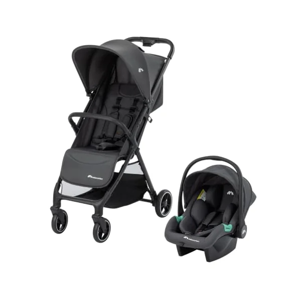 Bebeconfort Azur Duo, Baby Stroller 2-in-1 with Car Seat, Mineral Graphite | 0-3 Years (15 kg), Lightweight & Compact Baby Puschair, Lie-flat Recline, Automatic One Hand Fold, Spacious Basket