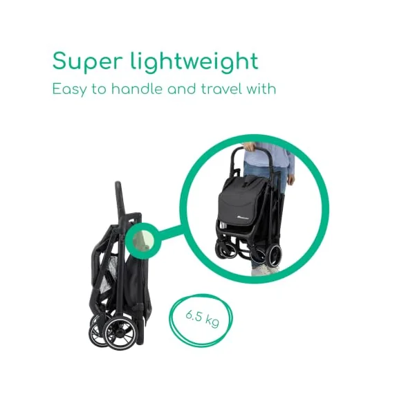 Bebeconfort Azur Duo, Baby Stroller 2-in-1 with Car Seat, Mineral Graphite | 0-3 Years (15 kg), Lightweight & Compact Baby Puschair, Lie-flat Recline, Automatic One Hand Fold, Spacious Basket
