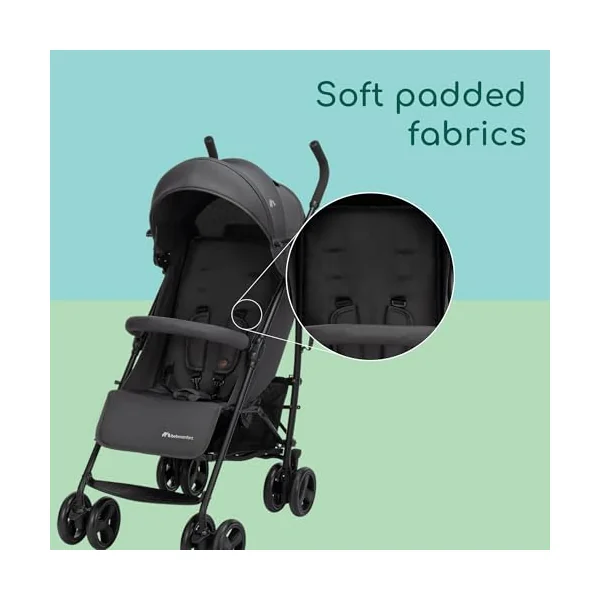 Bebeconfort Dusk, Baby Pushchair, 0-4y (0 – 22 kg), from Birth Travel Pushchair, Lightweight (7.9 kg) Compact Stroller, Soft Padded Fabrics, Compact Folding, Shopping Basket, Mineral Graphite