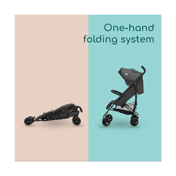Bebeconfort Dusk, Baby Pushchair, 0-4y (0 – 22 kg), from Birth Travel Pushchair, Lightweight (7.9 kg) Compact Stroller, Soft Padded Fabrics, Compact Folding, Shopping Basket, Mineral Graphite